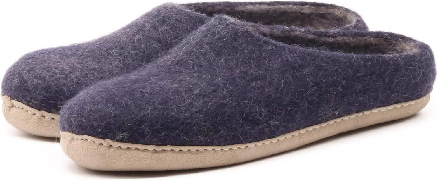 Nootkas Felted Merino Wool 'Newport' House Shoesfor Men and Women – Cozy Indoor Slippers with Natural Temperature Regulation