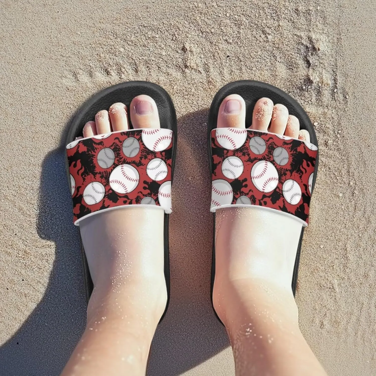 Novelty Patten Kids Cloud Slides Sandals Sports Ball Indoor House Slippers Tractor Print Shower Shoes for Boys Girls Comfort Footbed Slipper Open Toe Outdoor Sandal