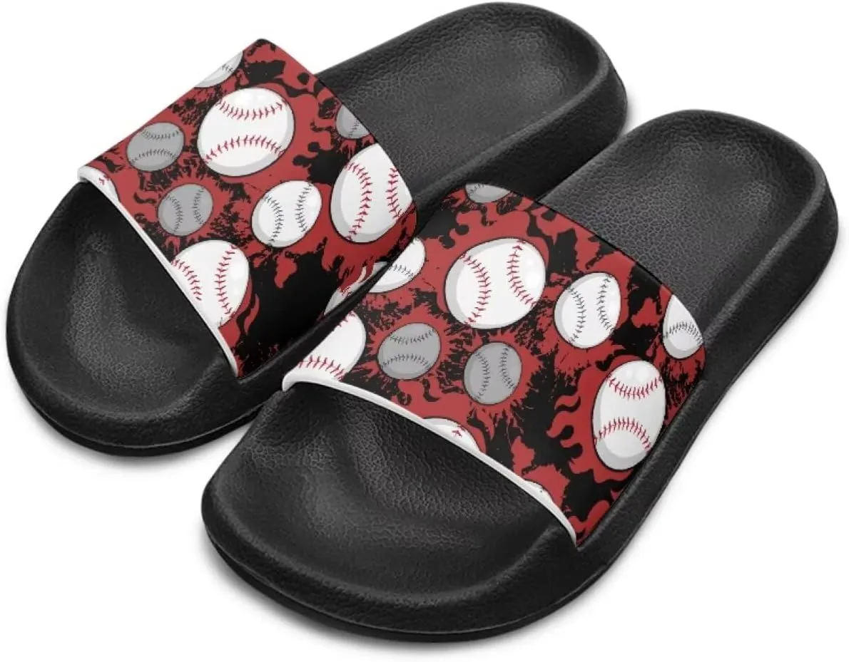 Novelty Patten Kids Cloud Slides Sandals Sports Ball Indoor House Slippers Tractor Print Shower Shoes for Boys Girls Comfort Footbed Slipper Open Toe Outdoor Sandal