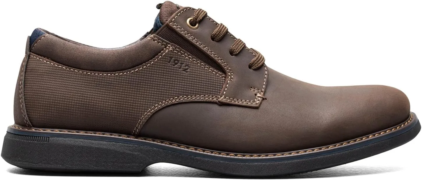Nunn Bush Men's Otto Plain Toe Oxford Leather Lace Up with Lightweight Sole