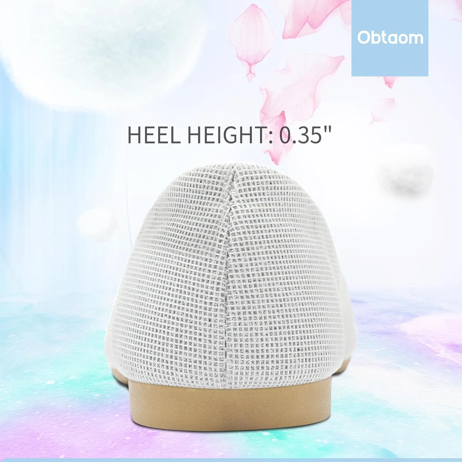 Obtaom Round Toe Women Flat Shoes Slip on Girls Dress Black Ballet Flats
