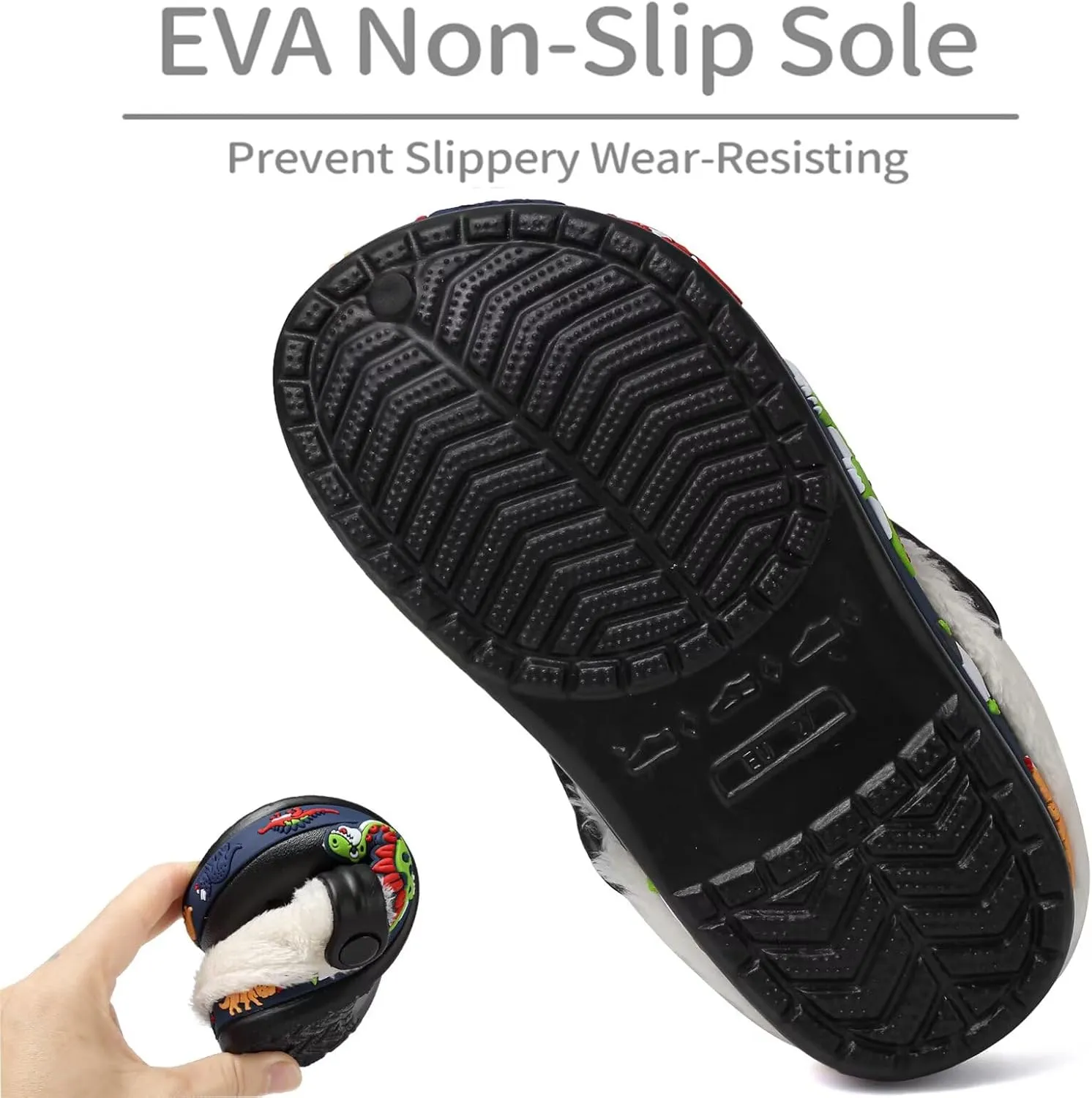 OHSNMAKSL Toddler Lined Clog Slippers Winter Garden Sandals Kids House Shoes Warm Slip On Sneakers Cartoon Slides for Boys and Girls Children Indoor Outdoor