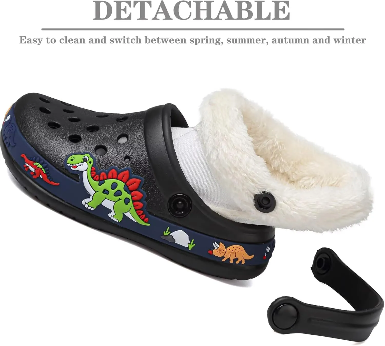 OHSNMAKSL Toddler Lined Clog Slippers Winter Garden Sandals Kids House Shoes Warm Slip On Sneakers Cartoon Slides for Boys and Girls Children Indoor Outdoor