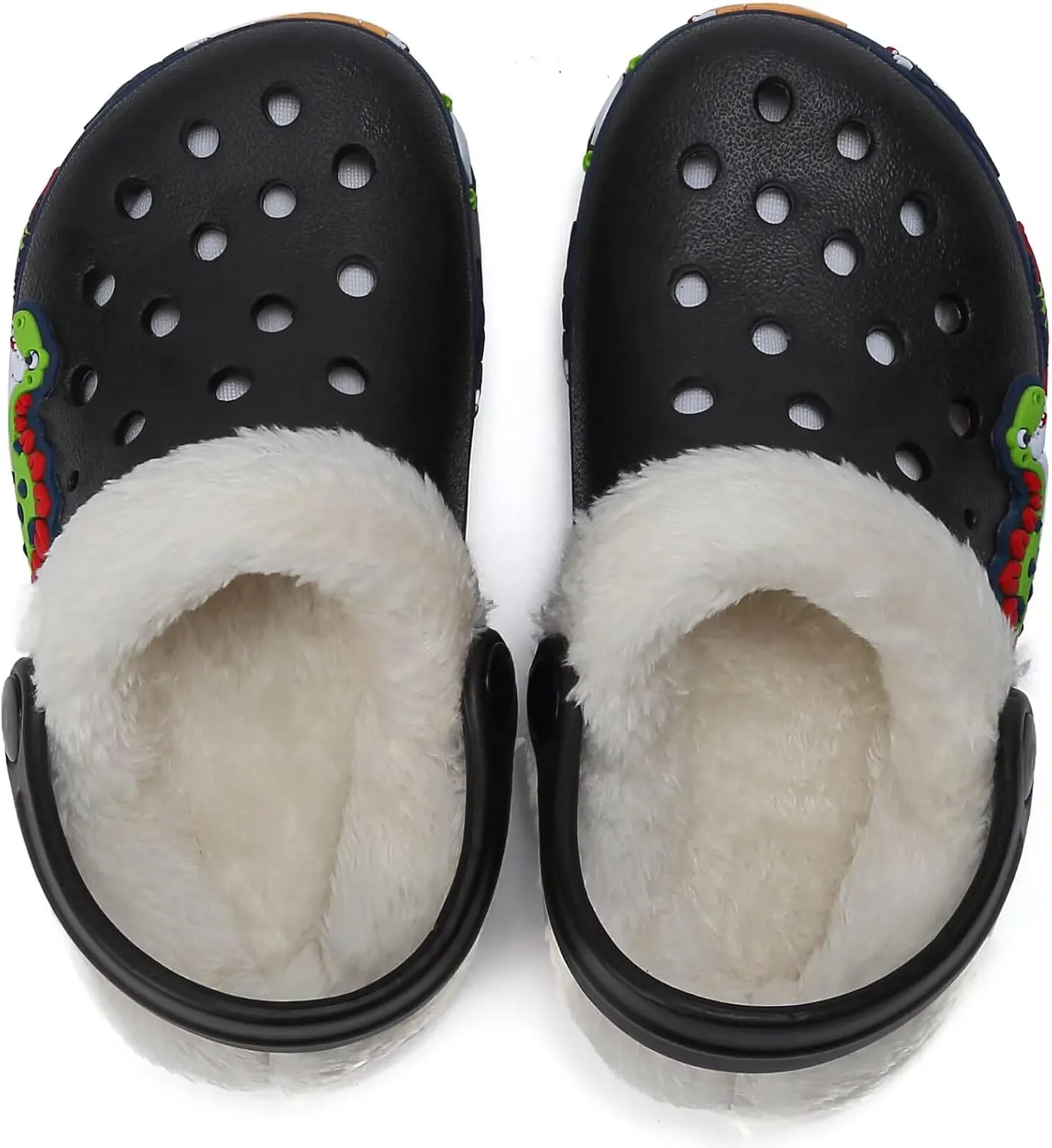 OHSNMAKSL Toddler Lined Clog Slippers Winter Garden Sandals Kids House Shoes Warm Slip On Sneakers Cartoon Slides for Boys and Girls Children Indoor Outdoor