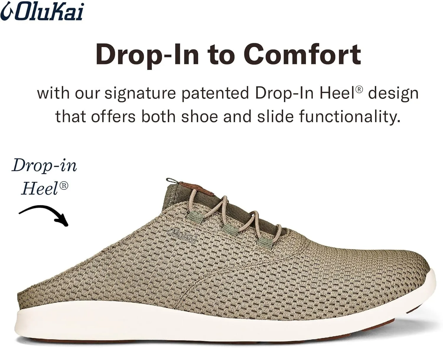 OLUKAI Alapa Li Men's Athletic Sneakers, Breathable Mesh & Moisture-Wicking Design, No Tie Laces, Lightweight & Supportive