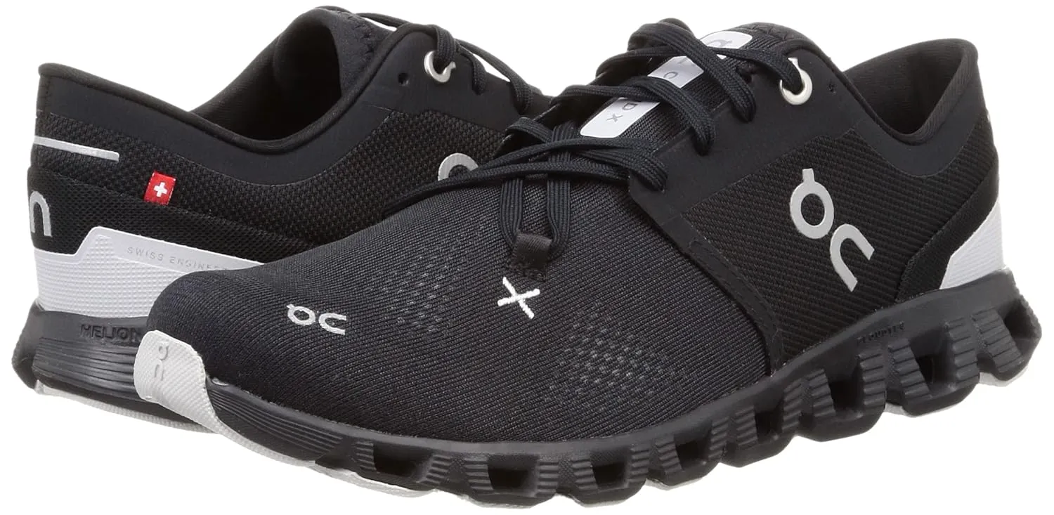 On Men's Cloud X 3 Sneakers, Black, 11.5 Medium US