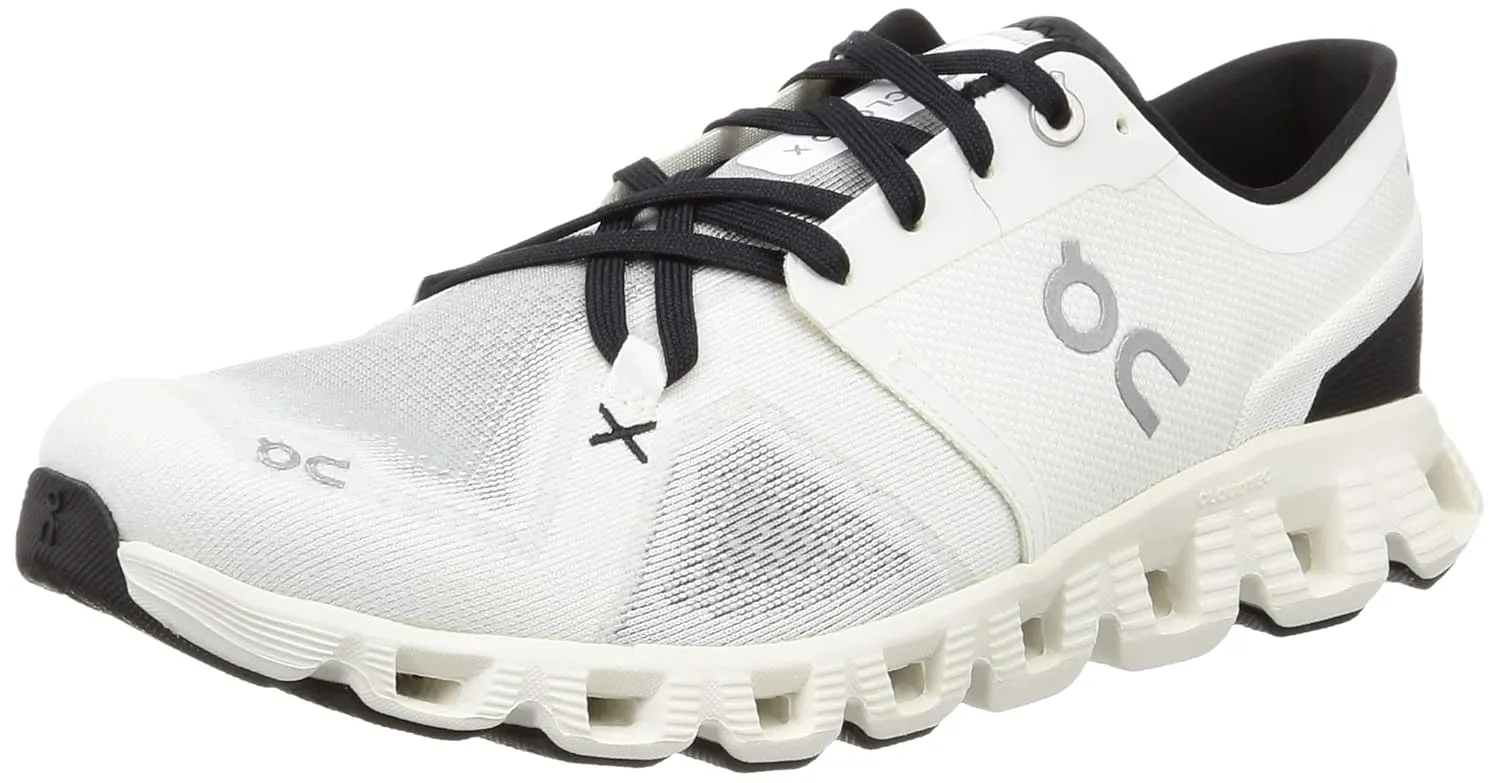On Men's Cloud X 3 Sneakers, Ivory/Black, 11.5 Medium US