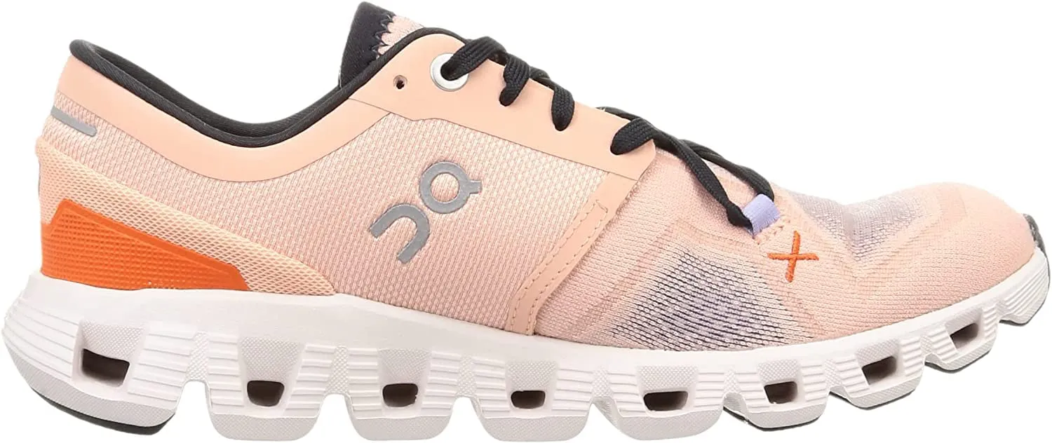 On Women's Cloud X 3 Sneakers, Rose/Sand, Pink, 10 Medium US