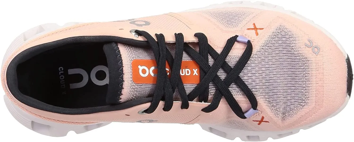On Women's Cloud X 3 Sneakers, Rose/Sand, Pink, 5 Medium US