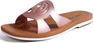 ONCAI Women's Flat Sandals Fashion Square Open Toe Slide Dressy Sandals for Woman Soft Cushion Vegan Comfortable Summer Slip On Casual Walking Outdoor Ladies Sandal Non Slip Rubber Sole Size 6-11 US