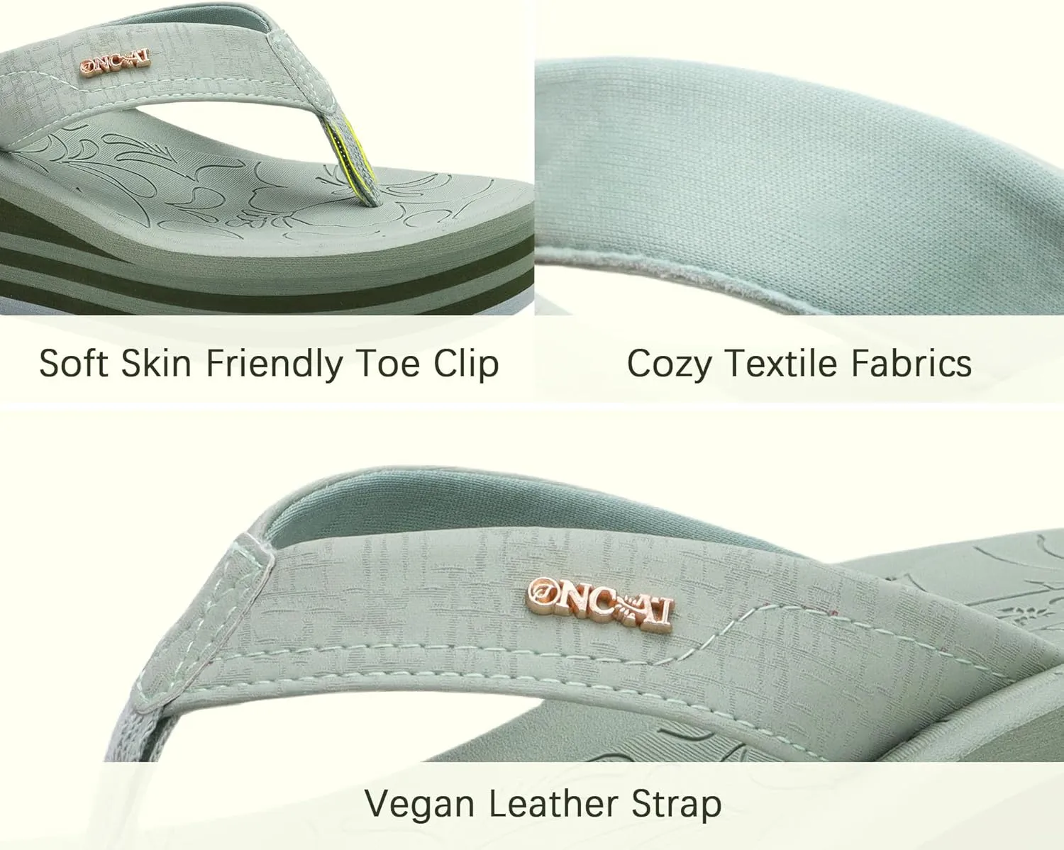 ONCAI Women’s Platform Flip Flops Trendy Dressy Womans Summer Sandals with Comfortable Flatform Arch Support Walking Outdoor Rubber Soles (US Size 5-11)