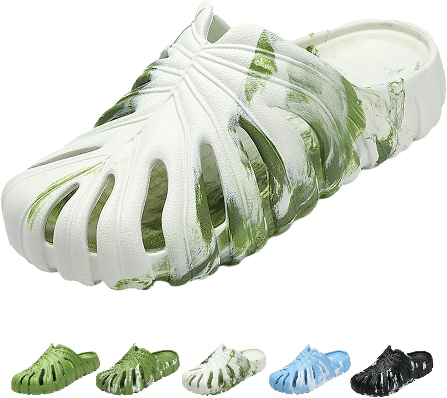 Optigard Monstera Slippers for Women and Men,Monstera EVA Thick Sole Pillow Slippers,Non Slip Quick Drying Breathable Beach Monstera Slides