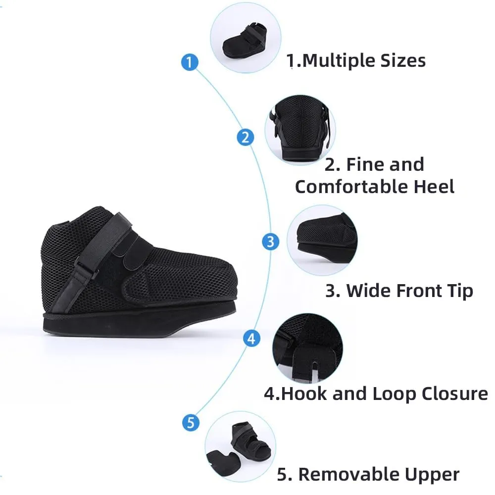 Orthopedic Forefoot Off-Loading Healing Shoe for Toe Injury Recovery, Foot Surgery, Bunions - Non-Weight Bearing Medical Boot with Forefront Wedge, Diabetic Foot Ulcer Protection (Medium)