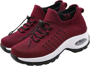 Orthopedic Sneakers Breathable Women Slip on Trainers Comfortable Shoes for Women Stretch Cushion Athletic Shoe Unisex Casual Thick Bottom Walking Shoe