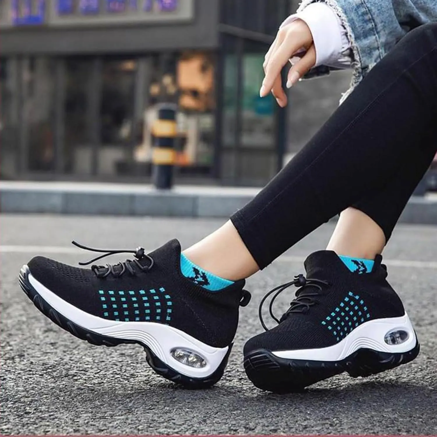 Orthopedic Sneakers for Women Men Comfortable Breathable Walking Shoes,Soft Damping Air Cushion Footwear Anti-Skid Waterproof Soles Sneakers,Elastic Strap Running Shoes Unisex with Arch Support