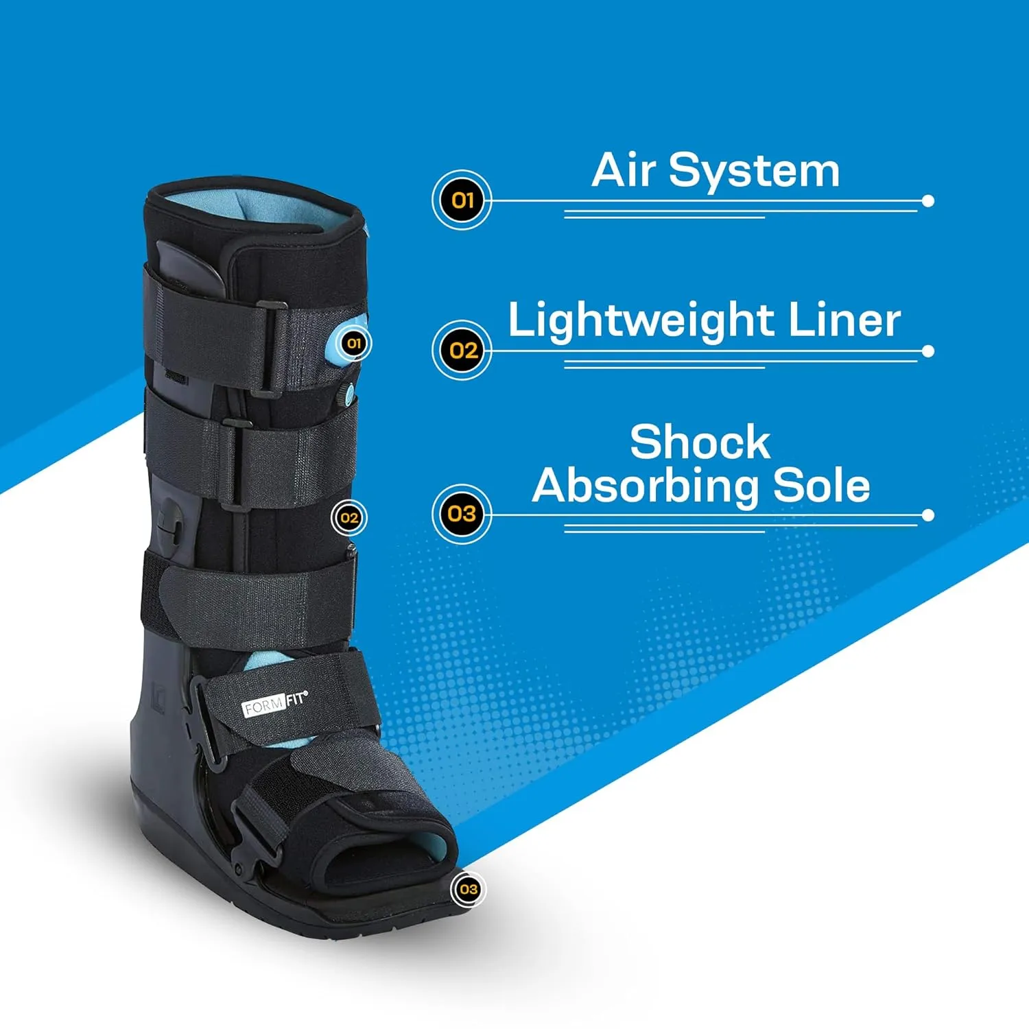 Ossur Formfit Walker Boot with Air - Medical Grade Walking Boot for Broken Foot, Sprained Ankle & Stable Fractures | Breathable Walker Boot for Strains, Sprains & Immobilization (Low Top/X-Large)