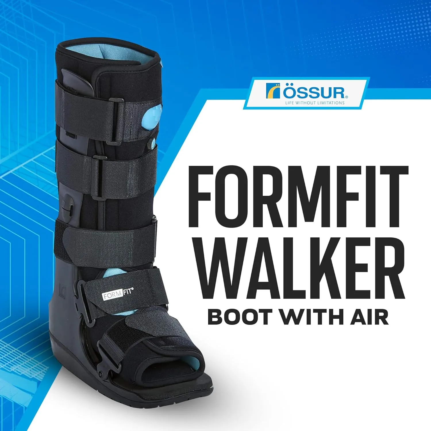 Ossur Formfit Walker Boot with Air - Medical Grade Walking Boot for Broken Foot, Sprained Ankle & Stable Fractures | Breathable Walker Boot for Strains, Sprains & Immobilization (Low Top/X-Large)