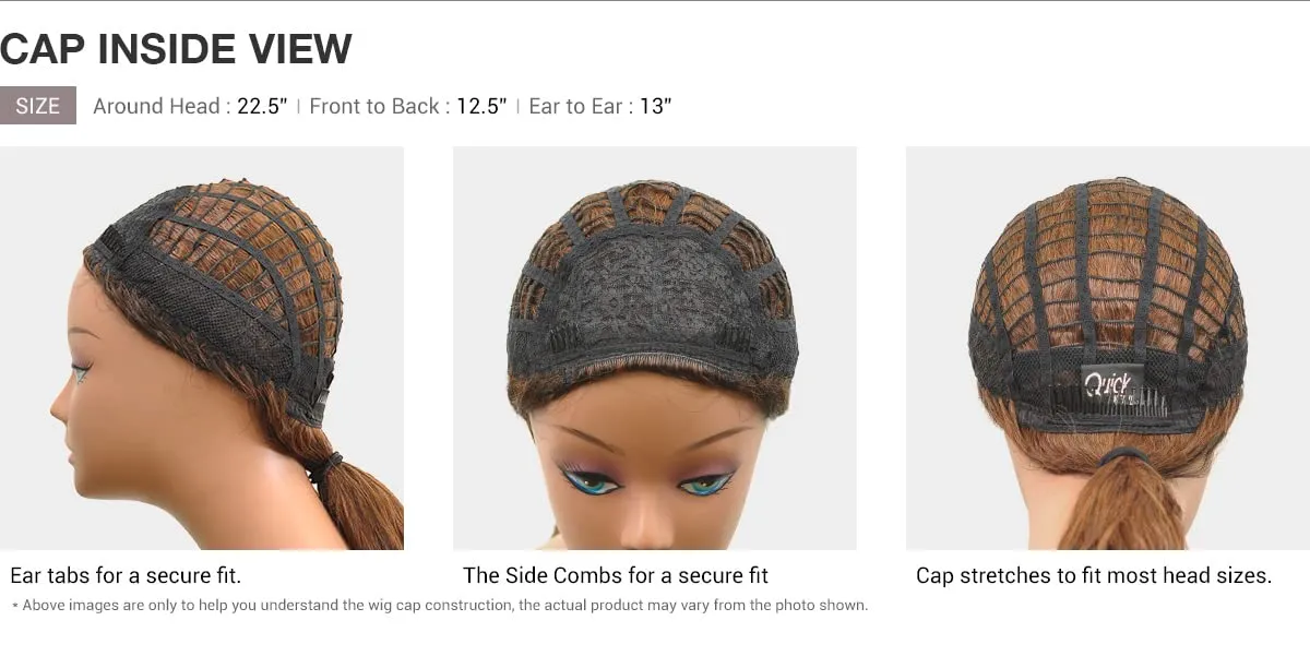 Outre New Half Wig Cap Lays Flat Quick Weave NEESHA H303 (1B)