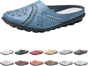 Owlkay Shoes for Women，Hollow Flats Slip-on Summer Slippers,Casual All Match Flats Slippers
