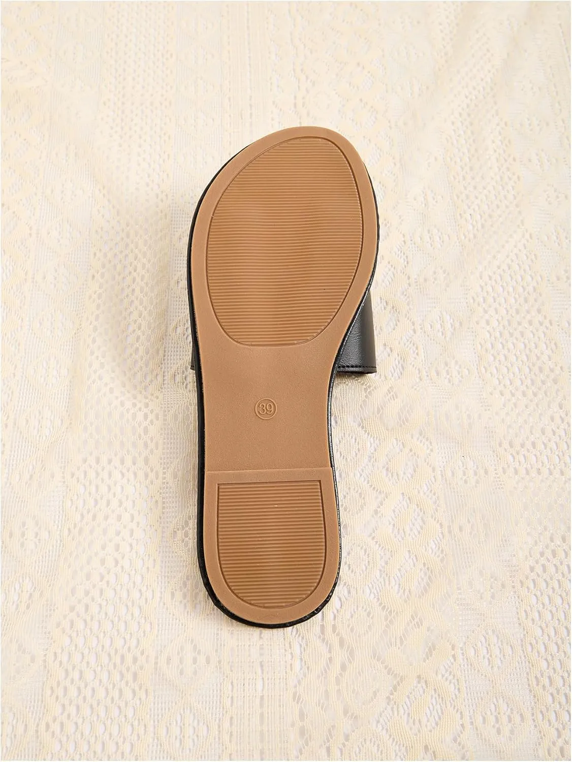 OYOANGLE Women's PU Leather Open Toe Flat Sandals Single Band Summer Casual Slip on Slides