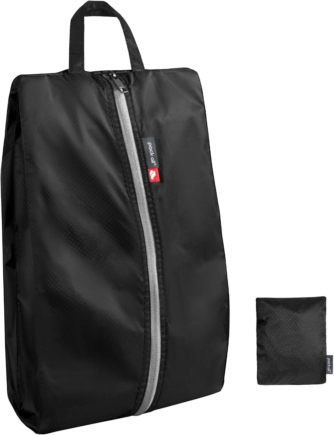 pack all Foldable Plus-Sized Shoe Bag for Travel, Water-Resistant Ultralight Shoe Pouch for Gym, Odor-Resistant Soccer Cleats Bag for Sport (Dual Pocket Version)