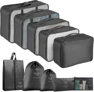 Packing Cubes - 10 Set Luggage Organizer Bags for Family, Mesh Breathable Travel Packing Cubes for Suitcases, Durable Travel Essentials Bags Set