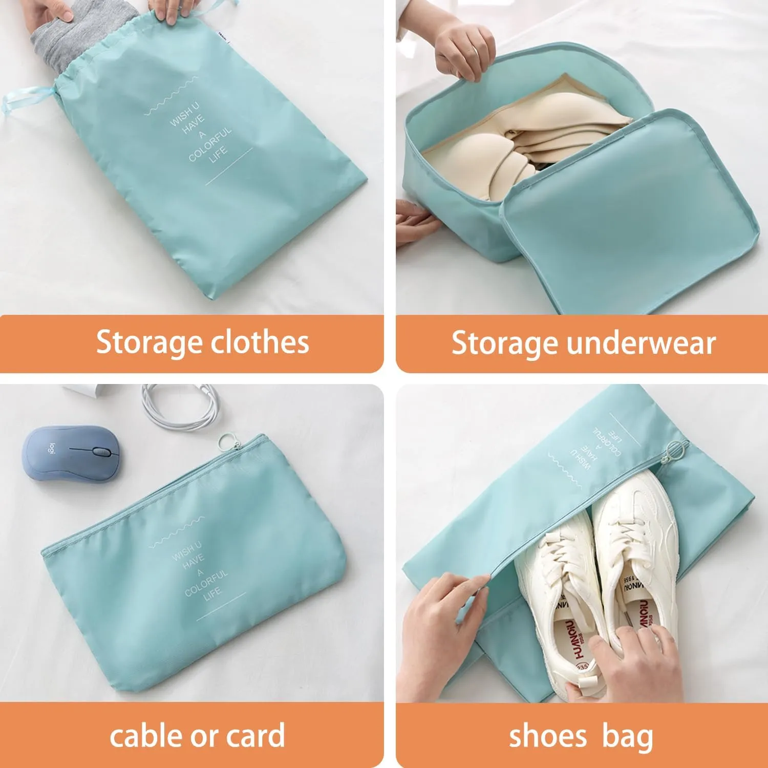 Packing Cubes for Travel - 8 Set Luggage Organizer Bags for Family, Mesh Breathable Travel Essentials Bags Set Durable Travel Packing Cubes for Suitcases