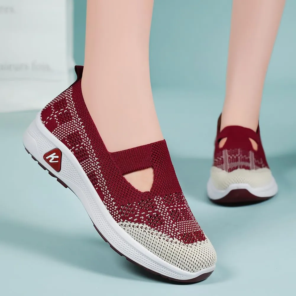 Padgene Women Walking Shoes Sock Sneakers Slip-On Breathable Mesh Trainers Women's Comfortable Casual Ladies Air Cushion Athletic Shoes Running Jogging Shoes