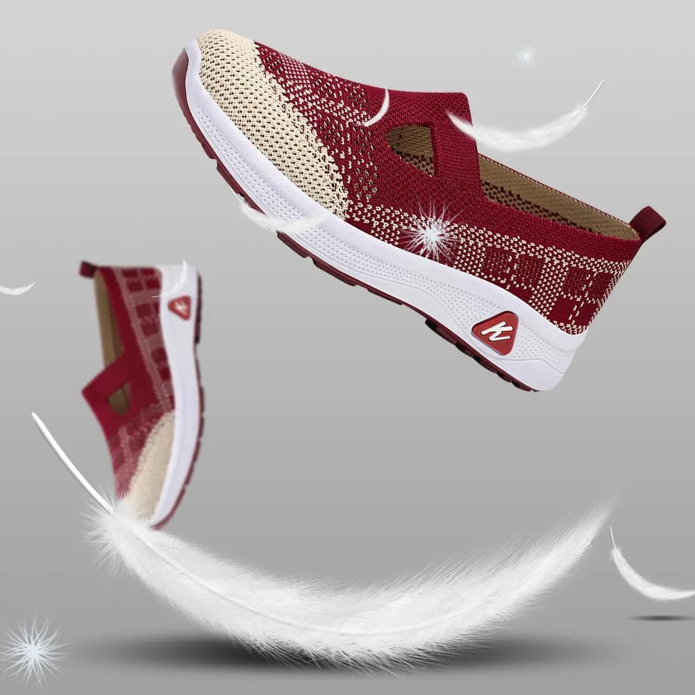 Padgene Women Walking Shoes Sock Sneakers Slip-On Breathable Mesh Trainers Women's Comfortable Casual Ladies Air Cushion Athletic Shoes Running Jogging Shoes