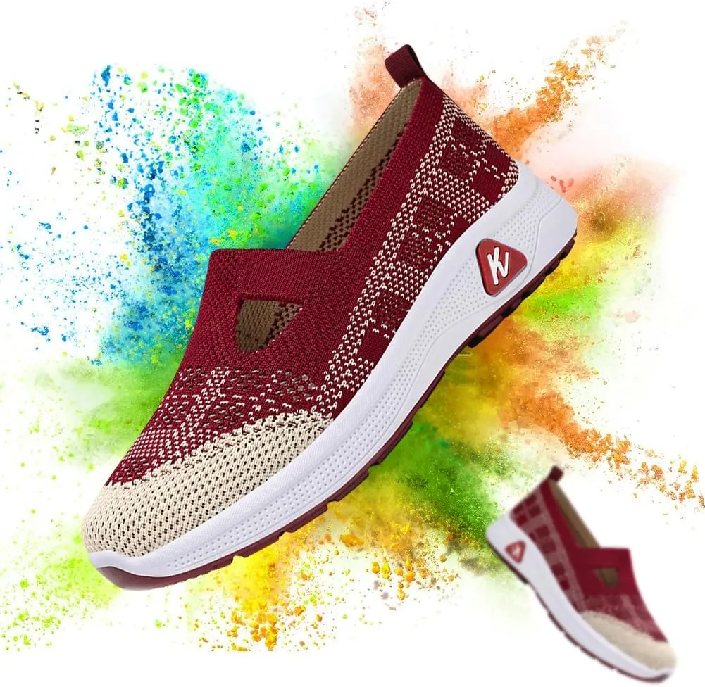 Padgene Women Walking Shoes Sock Sneakers Slip-On Breathable Mesh Trainers Women's Comfortable Casual Ladies Air Cushion Athletic Shoes Running Jogging Shoes