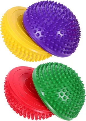 PartyKindom 4Pcs Sensory Balance Hedgehog Style Stability Domes for Adults Enhancing Coordination Fun Physical Development with Vibrant Colors for Centers