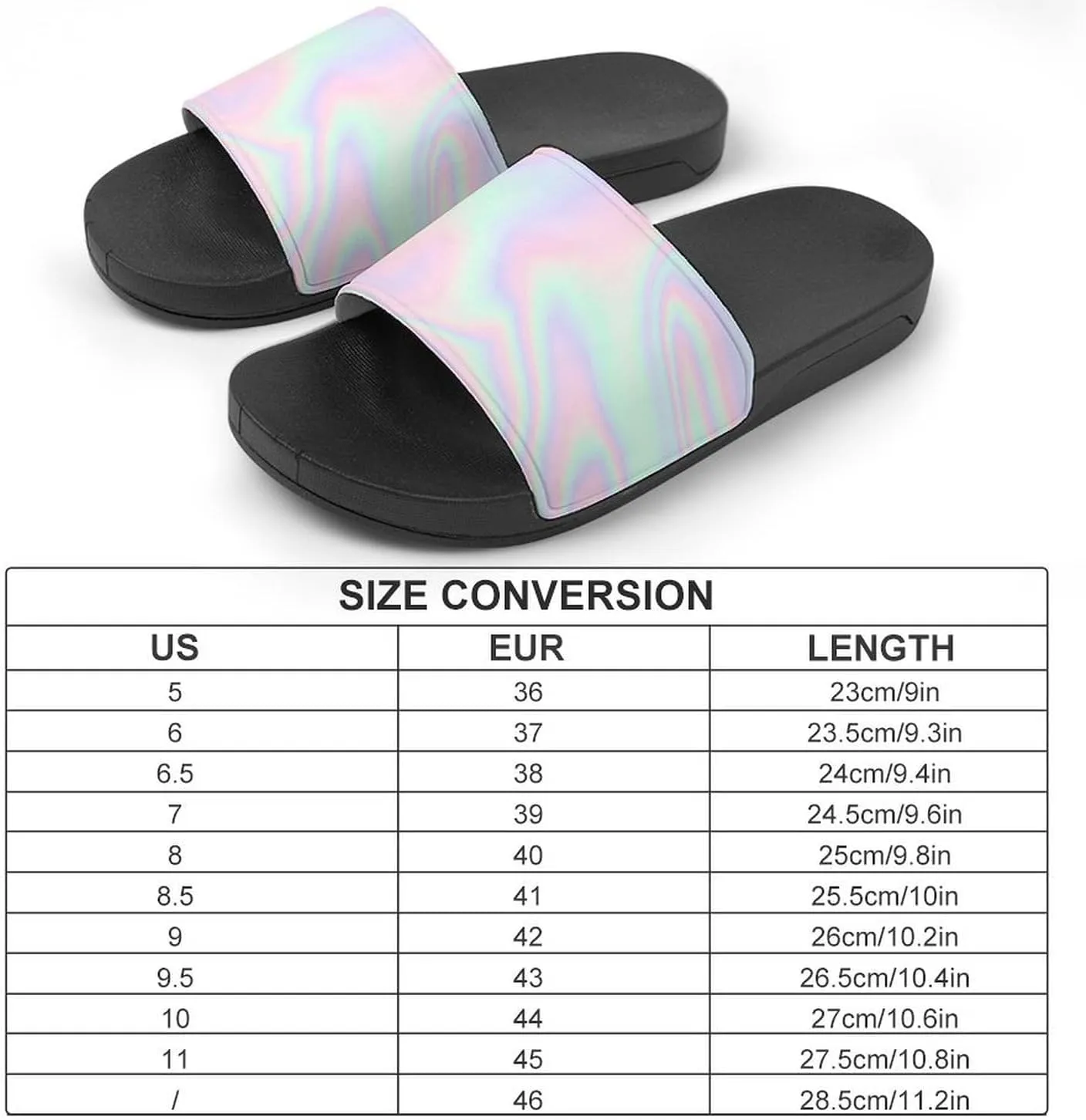Pastel Holographic Foil House Slippers for Women Men Shower Slides Bathroom Sandals