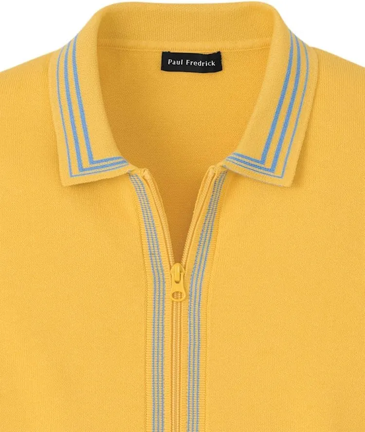 Paul Fredrick Men's Cotton Full Zip Polo