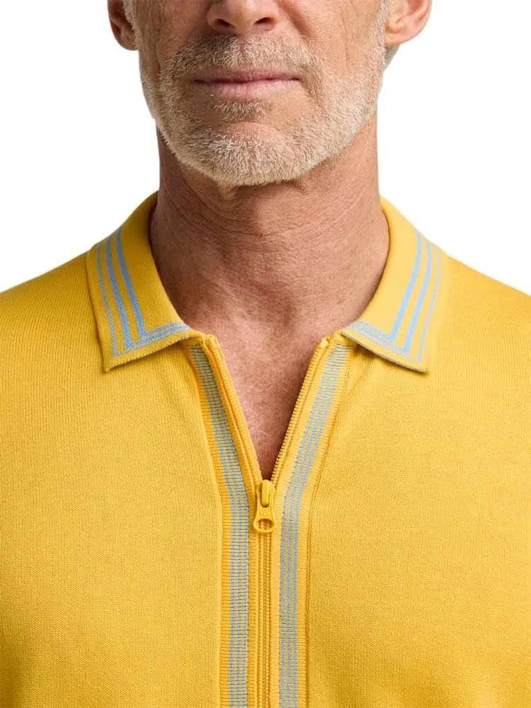 Paul Fredrick Men's Cotton Full Zip Polo