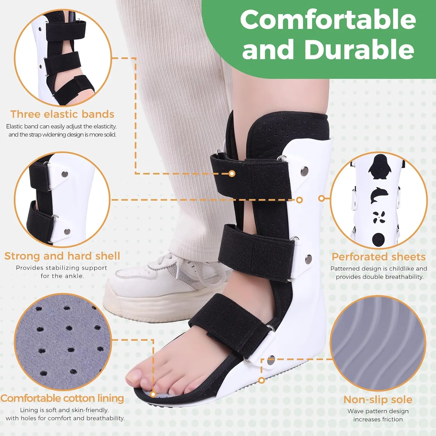Pediatric Walking Boot For Kids,Fracture Boot for Kids, Orthopedic Support Shoe for Youth Ankle Break Injury, Kid's Stress Metatarsal Bone Fracture, Broken Foot or Toe Recovery Cast, Left(L)