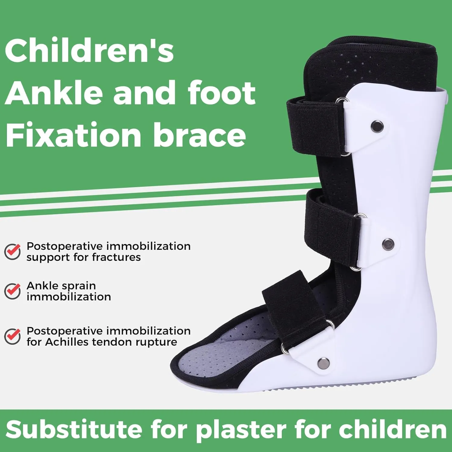 Pediatric Walking Boot For Kids,Fracture Boot for Kids, Orthopedic Support Shoe for Youth Ankle Break Injury, Kid's Stress Metatarsal Bone Fracture, Broken Foot or Toe Recovery Cast, Left(L)
