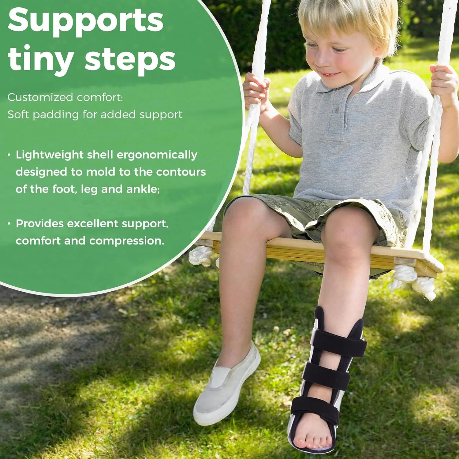 Pediatric Walking Boot For Kids,Fracture Boot for Kids, Orthopedic Support Shoe for Youth Ankle Break Injury, Kid's Stress Metatarsal Bone Fracture, Broken Foot or Toe Recovery Cast, Left(L)