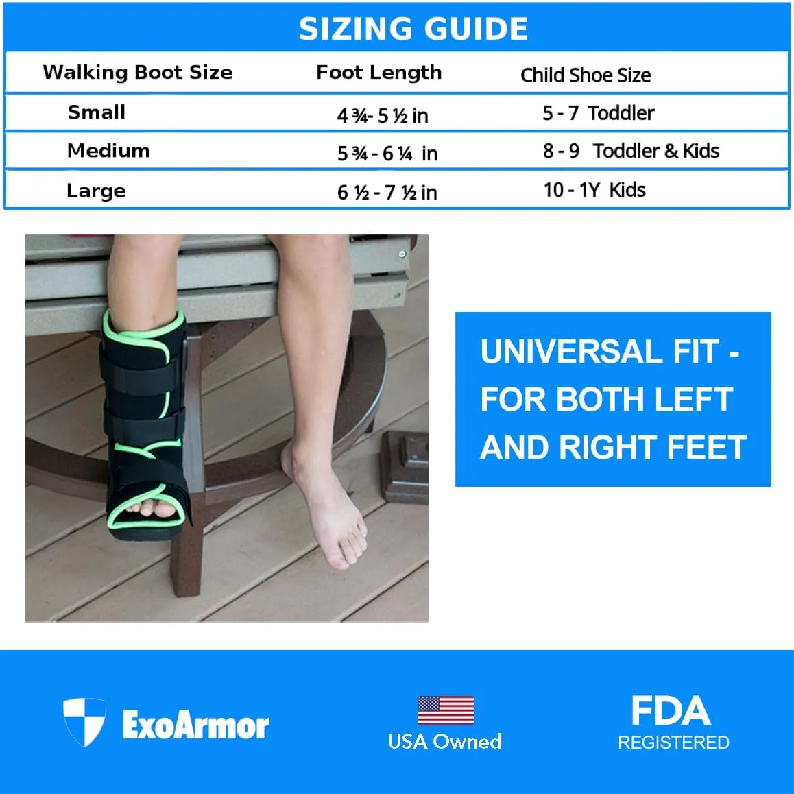 Pediatric Walking Boot - Lightweight Medical Boot for Children