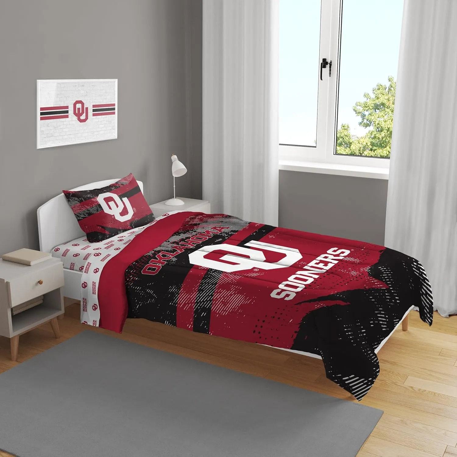 Pegasus Sports NCAA Slanted Stripe 4 PC Twin Bed in a Bag