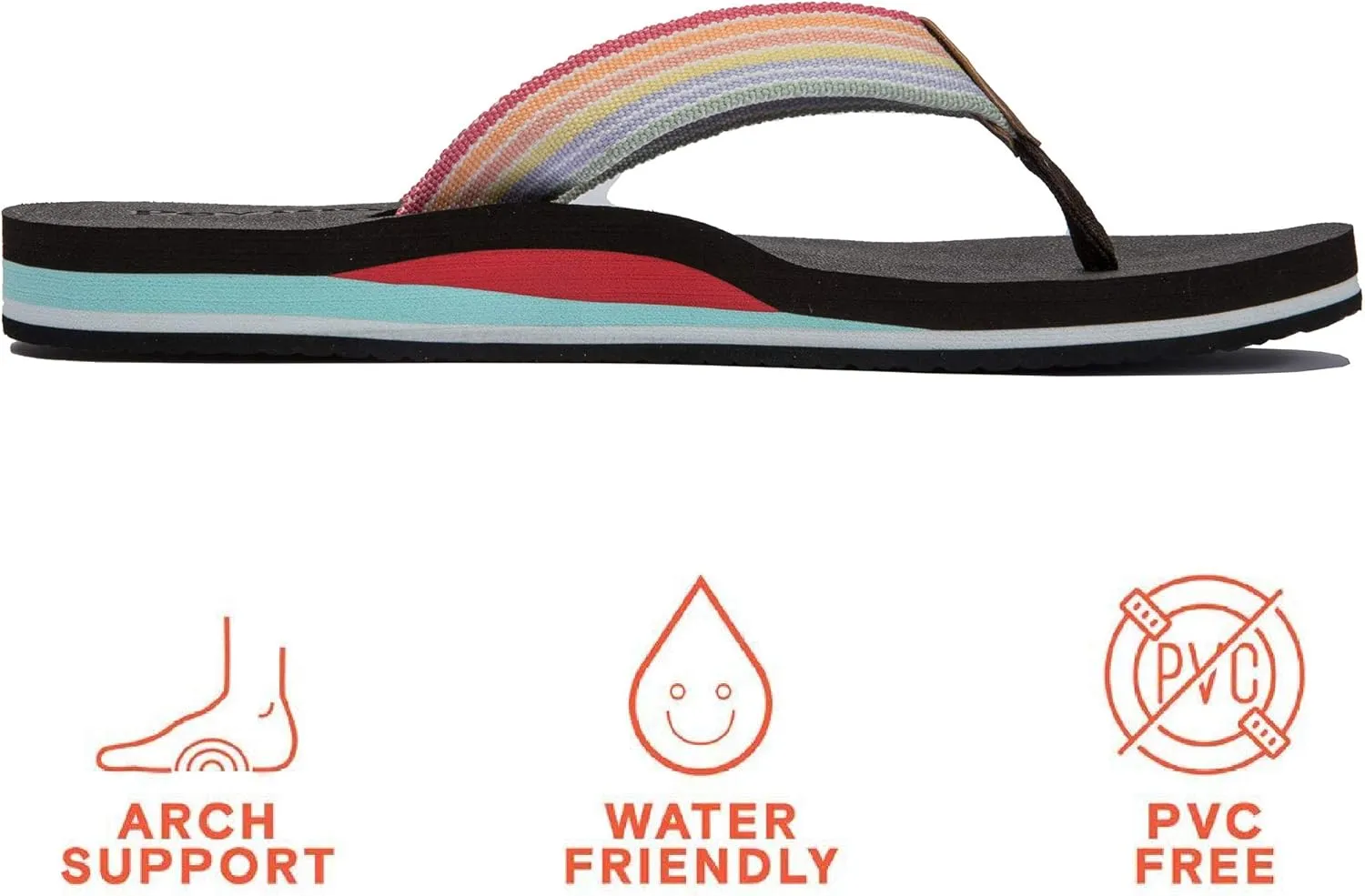 Pevino Women's Orthotic Flip Flops,Casual Comfortable Yoga Mat Thong Sandal with Arch Support
