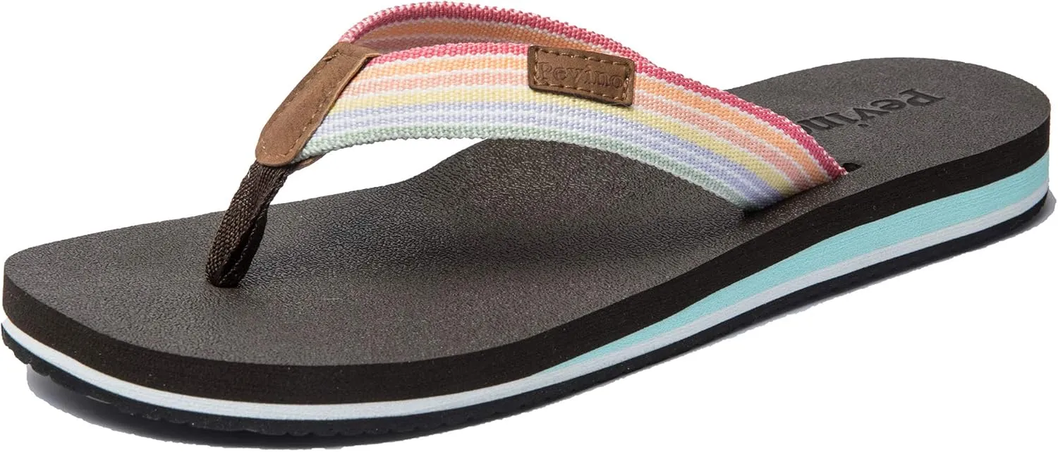 Pevino Women's Orthotic Flip Flops,Casual Comfortable Yoga Mat Thong Sandal with Arch Support