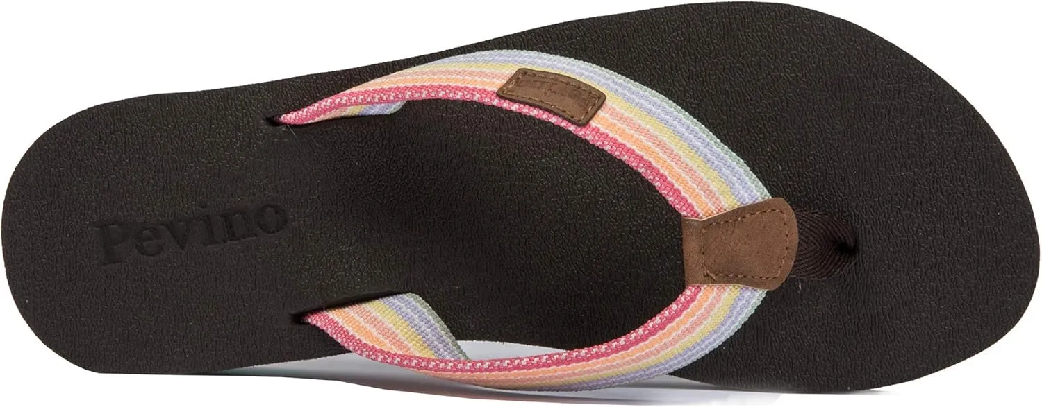 Pevino Women's Orthotic Flip Flops,Casual Comfortable Yoga Mat Thong Sandal with Arch Support