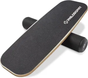 Philosophy Gym Balance Board - Wooden Balance Trainer with Adjustable Stoppers