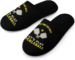 Pickleball Lover Vintage Men's Slipper Non Slip Comfortable Winter Warm Home Shoes Indoor Slippers