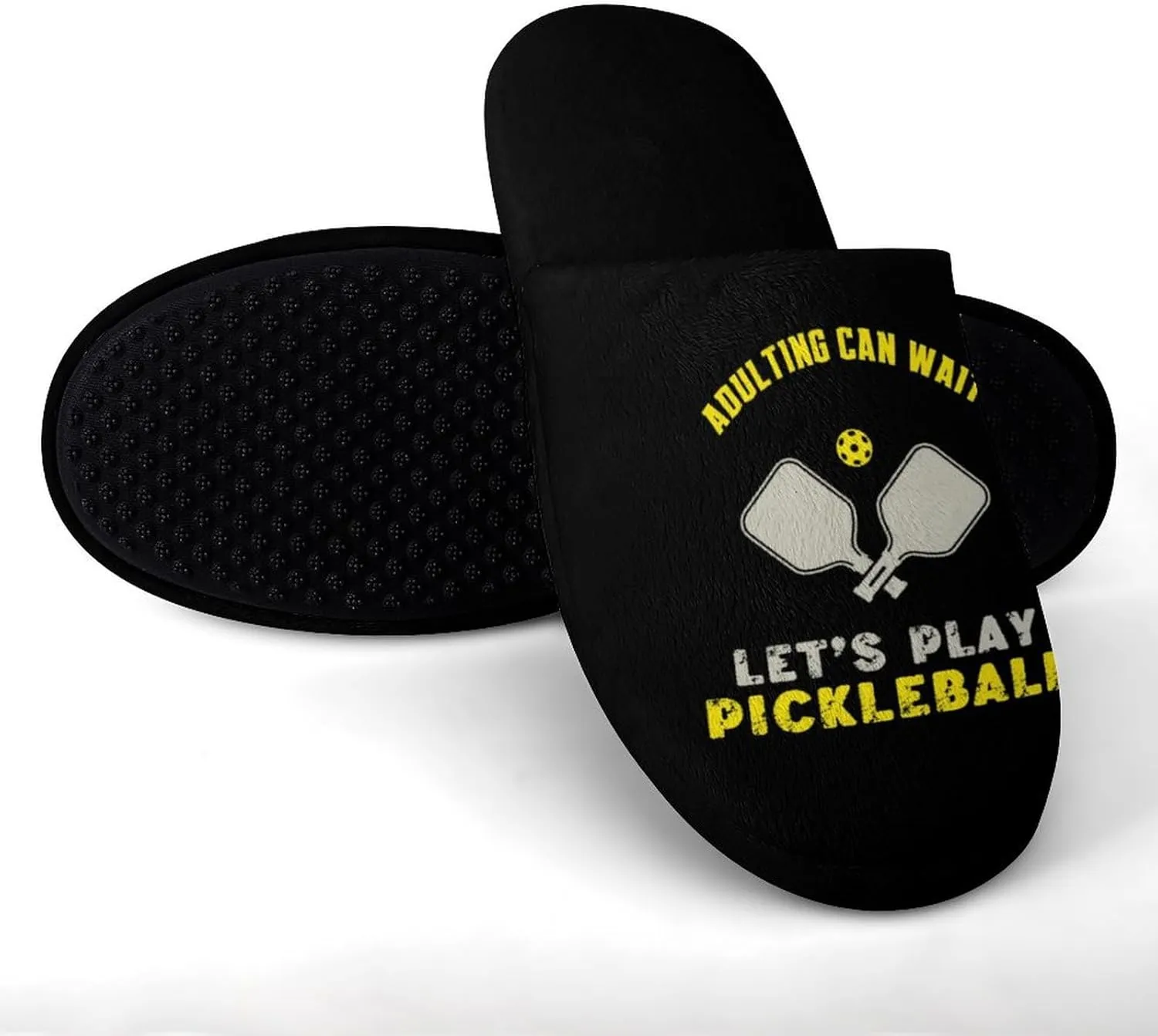 Pickleball Lover Vintage Men's Slipper Non Slip Comfortable Winter Warm Home Shoes Indoor Slippers