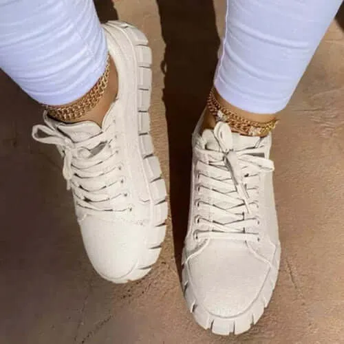 Pinterest Women Sneaker Light Breathable Vulcanized Shoes Platform Lace