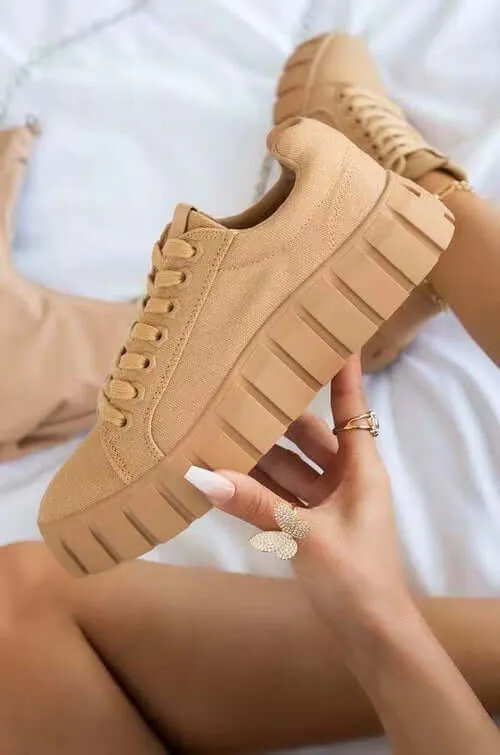 Pinterest Women Sneaker Light Breathable Vulcanized Shoes Platform Lace