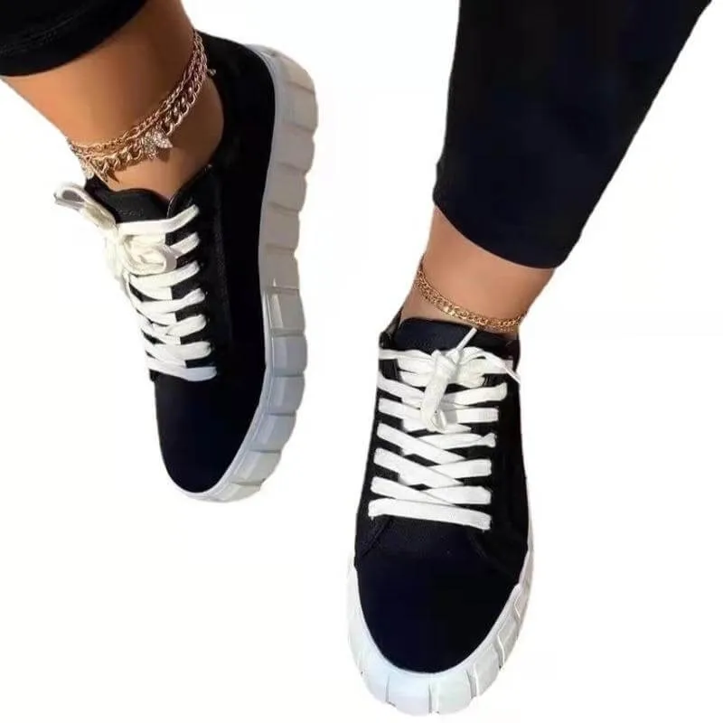 Pinterest Women Sneaker Light Breathable Vulcanized Shoes Platform Lace