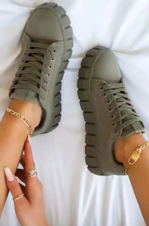Pinterest Women Sneaker Light Breathable Vulcanized Shoes Platform Lace