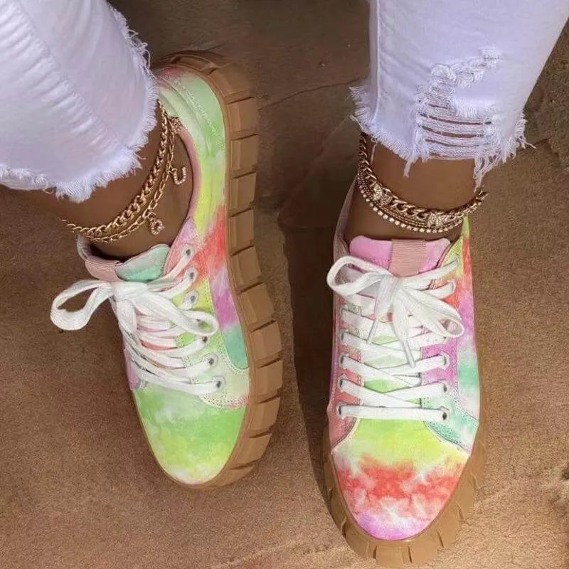Pinterest Women Sneaker Light Breathable Vulcanized Shoes Platform Lace